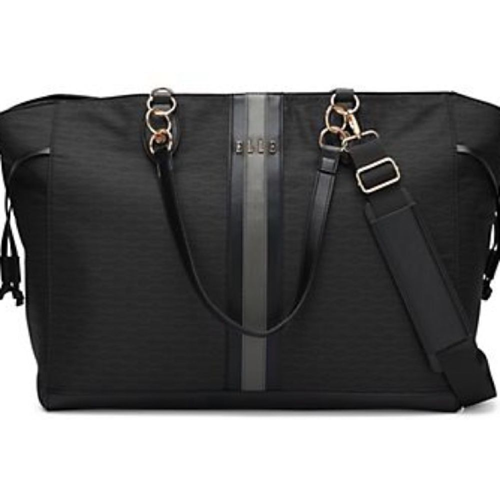 ELLE Eleganza 32L Monogram Weekender Tote Bag | Black travel bag weekender bag